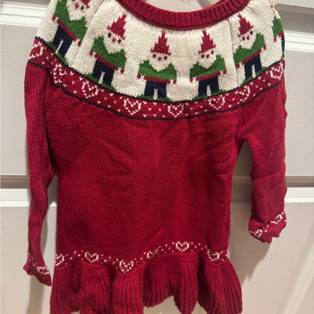 Festive Red Sweater with Elf Design